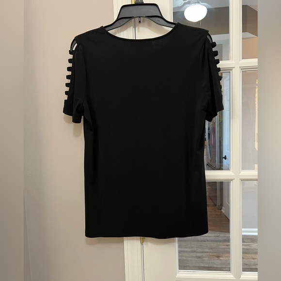 Michael Kors Black Short Sleeve Top with Cut-Out Details size M EUC - Picture 4 of 7